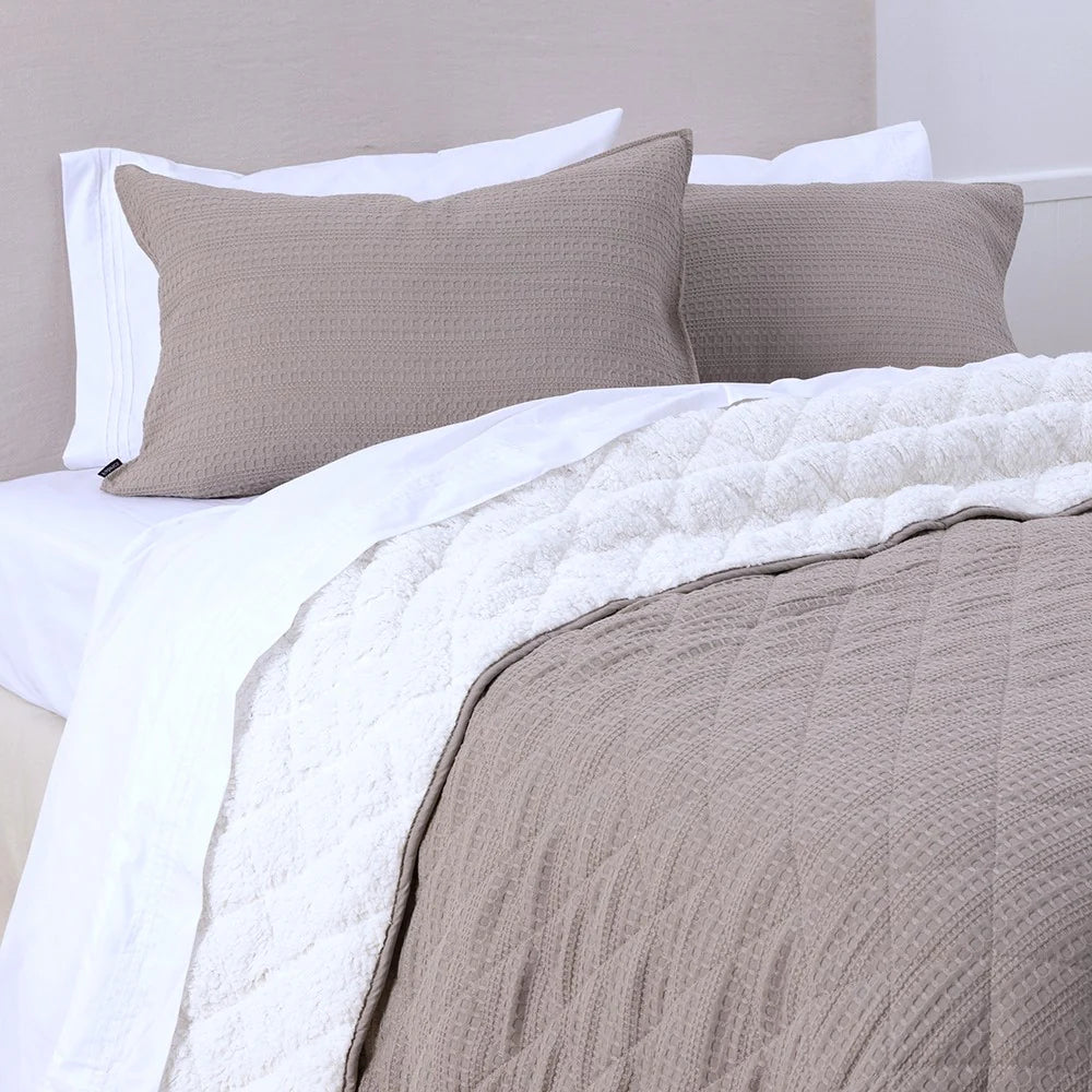 Quilt Waffle Sherpa 1.5 Plazas - Taupe