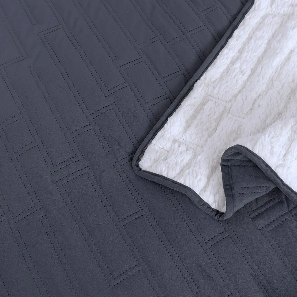 Quilt Velvet Sherpa Bricks - Marengo