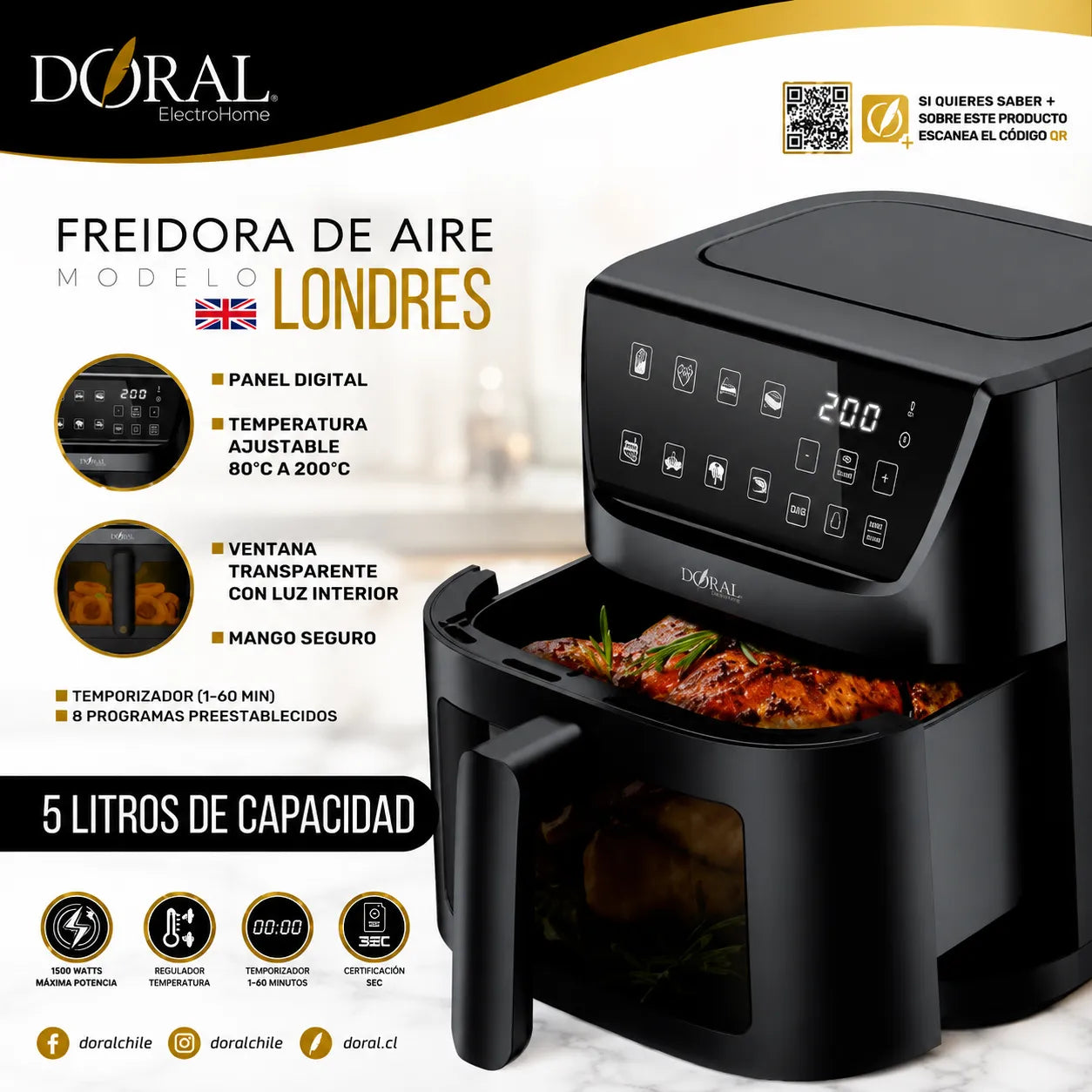 Freidora de Aire Digital con Ventana