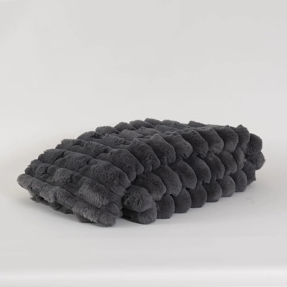 Manta Stripe Fur 125x150 cm - Marengo