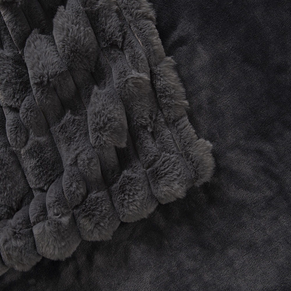 Manta Stripe Fur 125x150 cm - Marengo