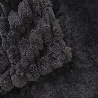 Manta Stripe Fur 125x150 cm - Marengo