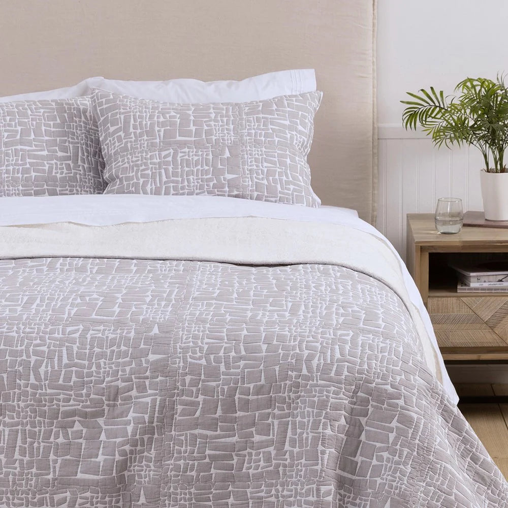 Cubrecama Jacquard Sherpa Nantes 2 Plazas - Gris