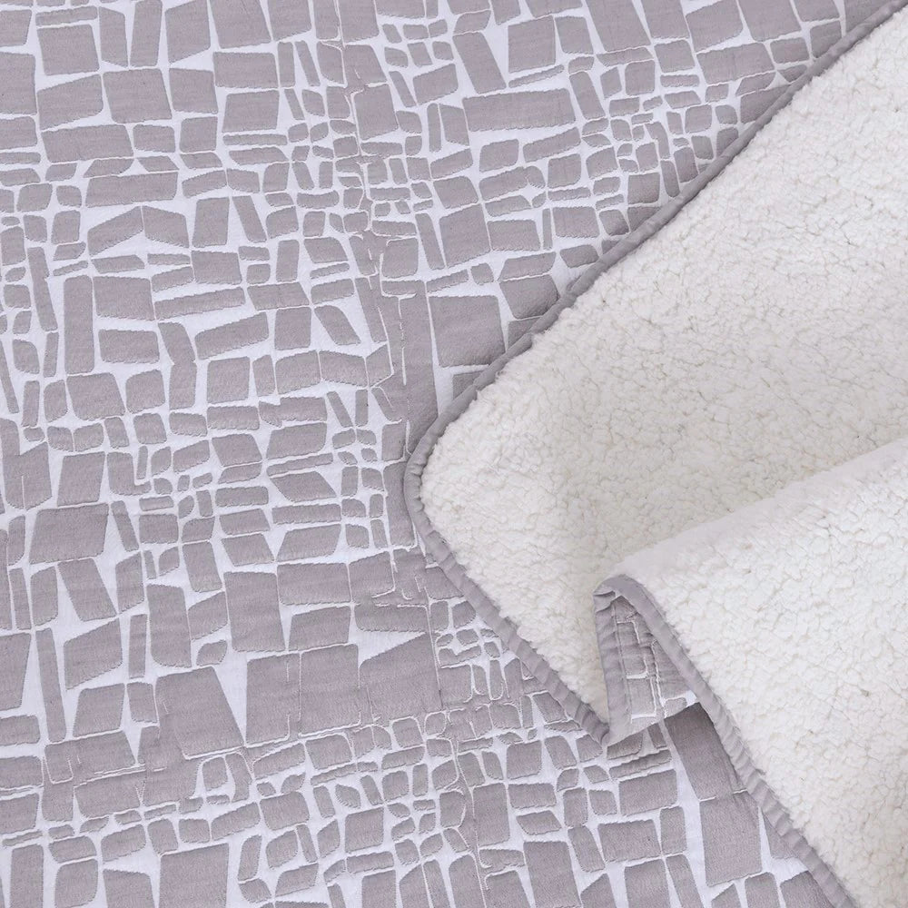 Cubrecama Jacquard Sherpa Nantes 2 Plazas - Gris
