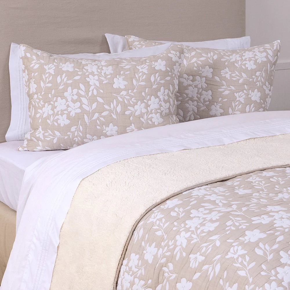 Cubrecama Jacquard Sherpa Gardenia Super King - Beige