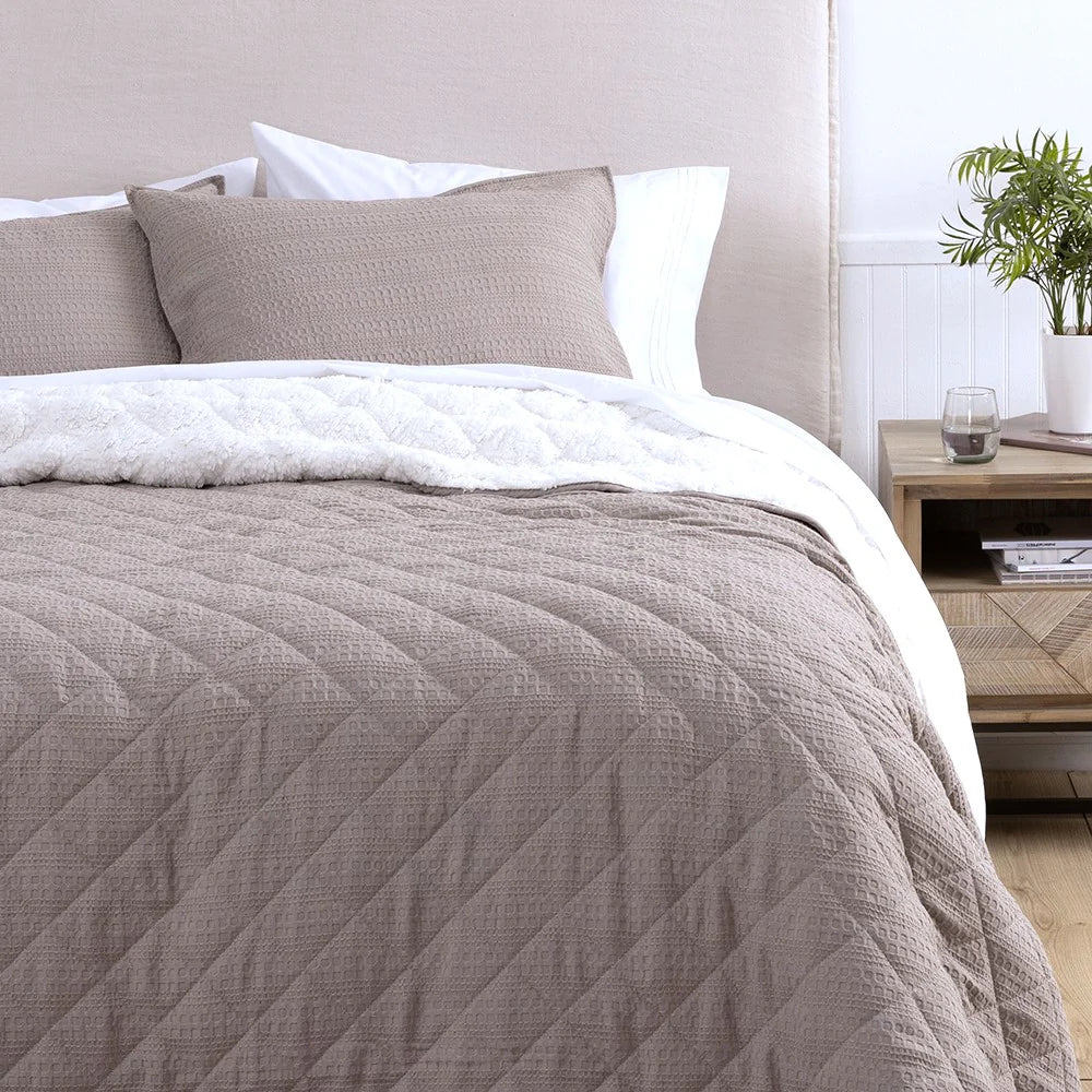 Quilt Waffle Sherpa 1.5 Plazas - Taupe