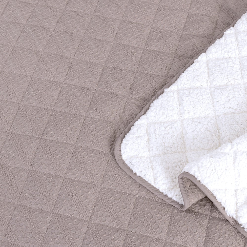 Quilt Waffle Sherpa 1.5 Plazas - Taupe