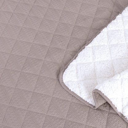 Quilt Waffle Sherpa 1.5 Plazas - Taupe