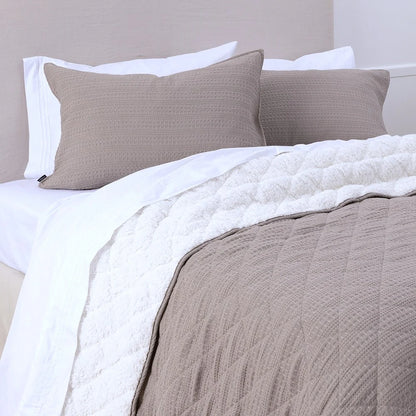 Quilt Waffle Sherpa 1.5 Plazas - Taupe