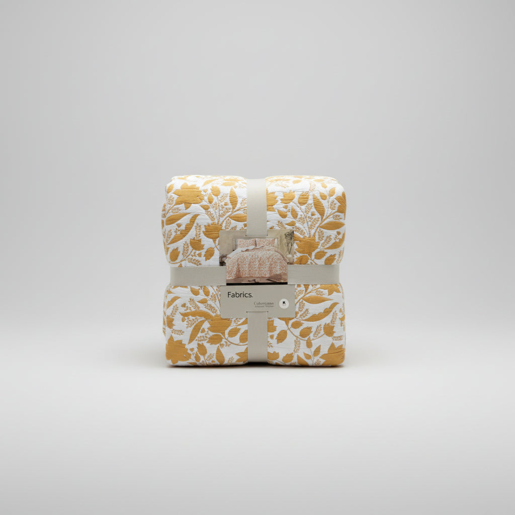 Cubrecama Jacquard Sherpa Delhi 2 Plazas - Ocre