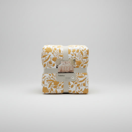 Cubrecama Jacquard Sherpa Delhi 2 Plazas - Ocre