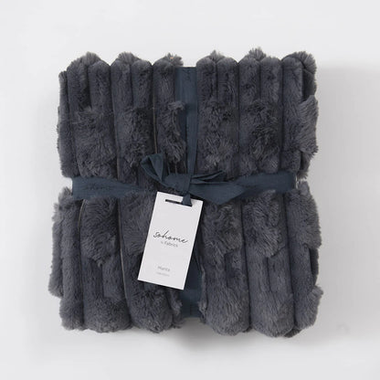 Manta Stripe Fur 125x150 cm - Marengo