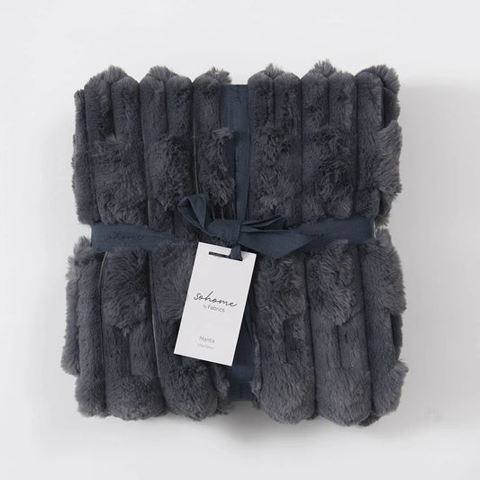 Manta Stripe Fur 125x150 cm - Marengo