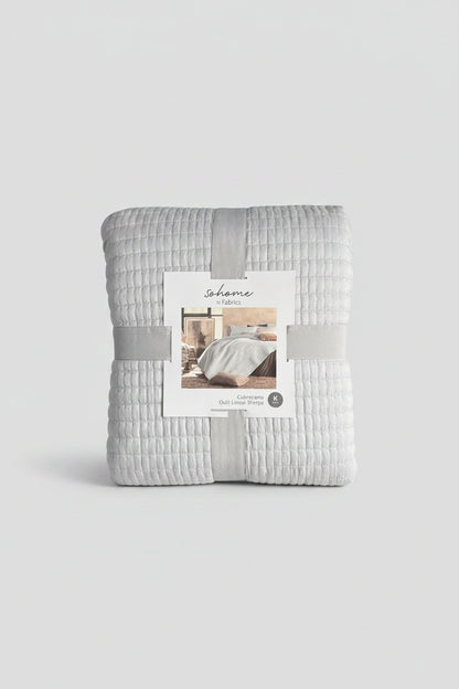 Quilt Lineal Sherpa King - Perla