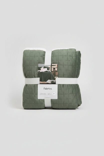 Quilt Velvet Sherpa Cube - Verde
