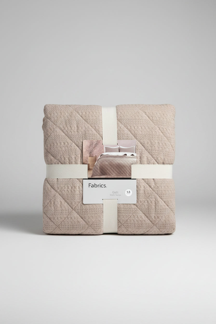 Quilt Waffle Sherpa 1.5 Plazas - Taupe