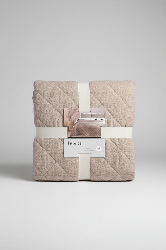 Quilt Waffle Sherpa 1.5 Plazas - Taupe